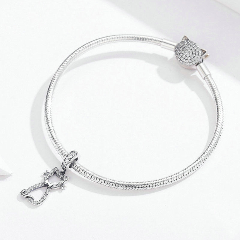 Sterling Silver Pendant Fashion Lady Beaded Bracelet Jewelry Accessories