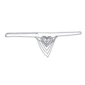 Product Card Diamond Sexy Love Rhinestone Panties Body Chain Ladies Accessories
