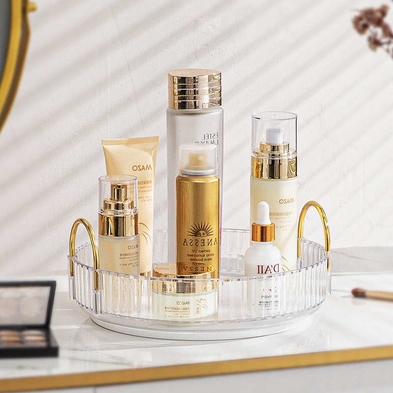 360 Rotating Makeup Organizer - 3-Size Spinning Cosmetic & Skincare Holder For Vanity Countertop 3 Colors