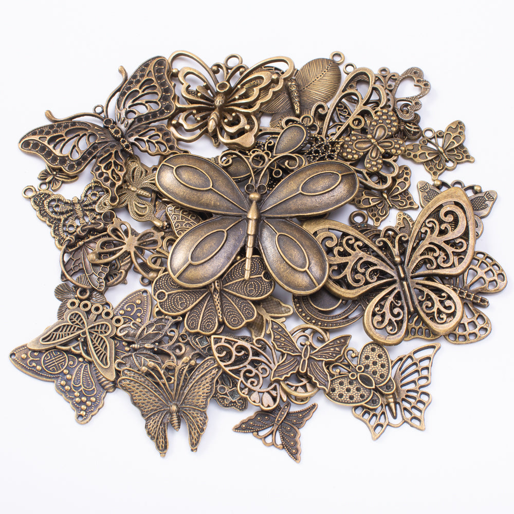 DIY Retro Zinc Alloy Jewelry Accessories Butterfly Product Pendant