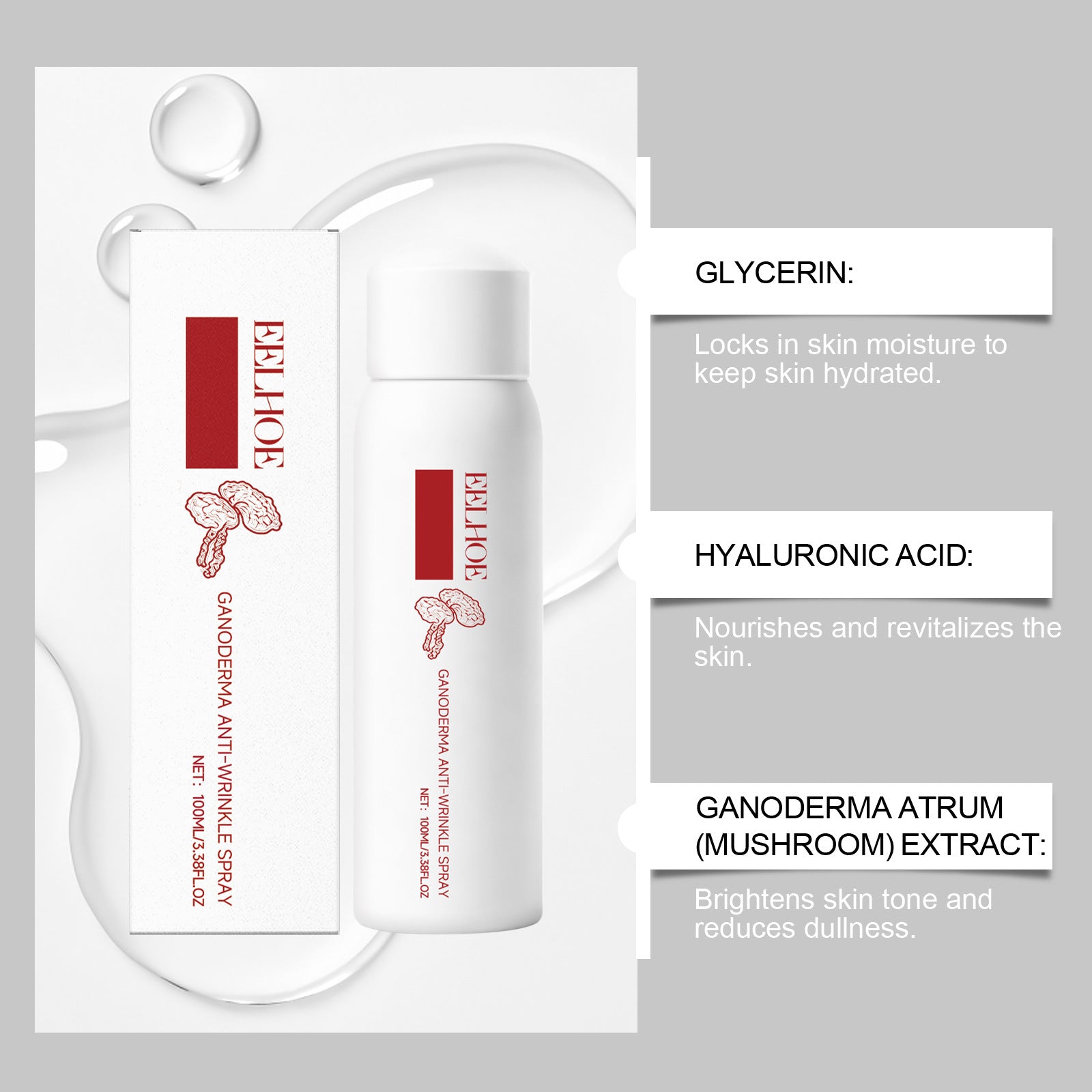 Lingzhi Skincare Lotion Moisturizes And Enhances Elasticity